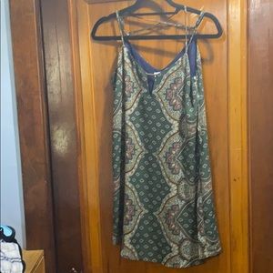 socialite green patterned dress